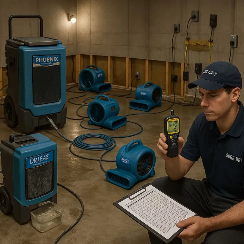 Structural Drying and Dehumidification process in Gooding County, ID